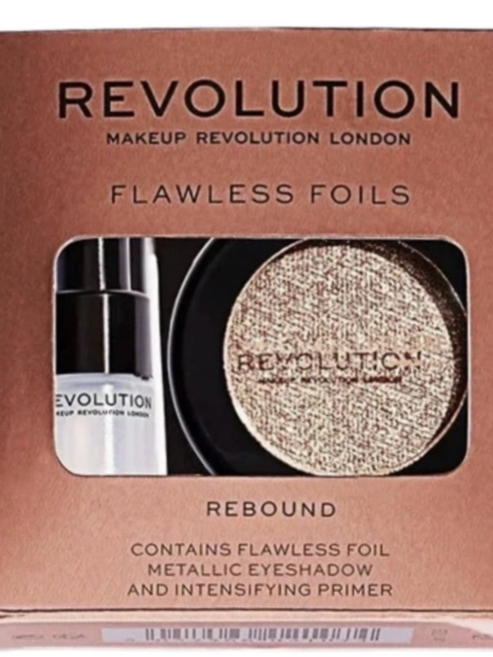 Revolution Flawless Foils Eyeshadow & Primer - Rebound Gold